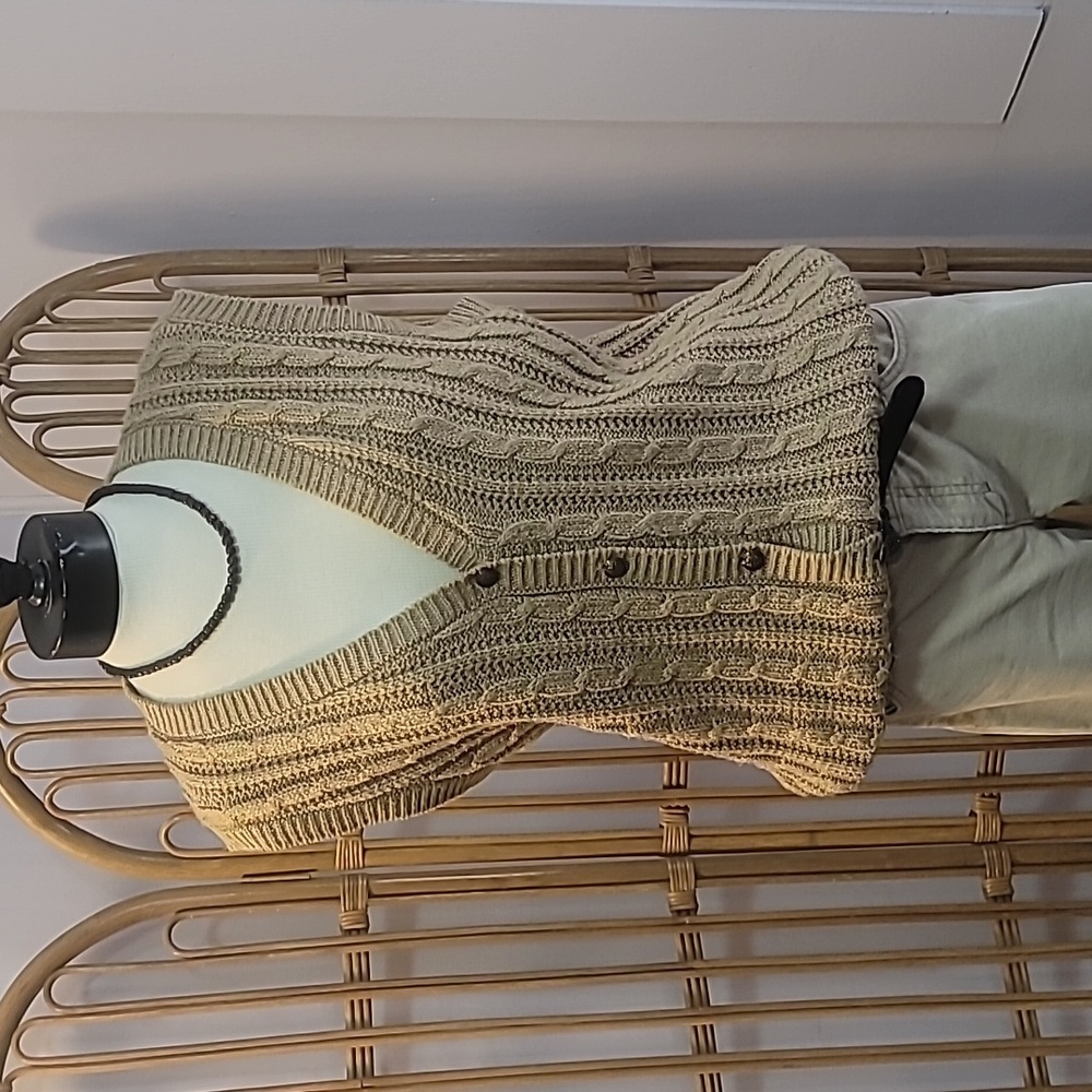 ALFRED DUNNER tan beige sweater vest L Grandpa Core vintage preppy collegiate - Picture 2 of 16
